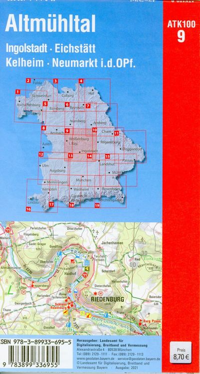 Produktbild: ATK100-9 Altm&uuml;hltal (Amtliche Topographische Karte 1:100000)