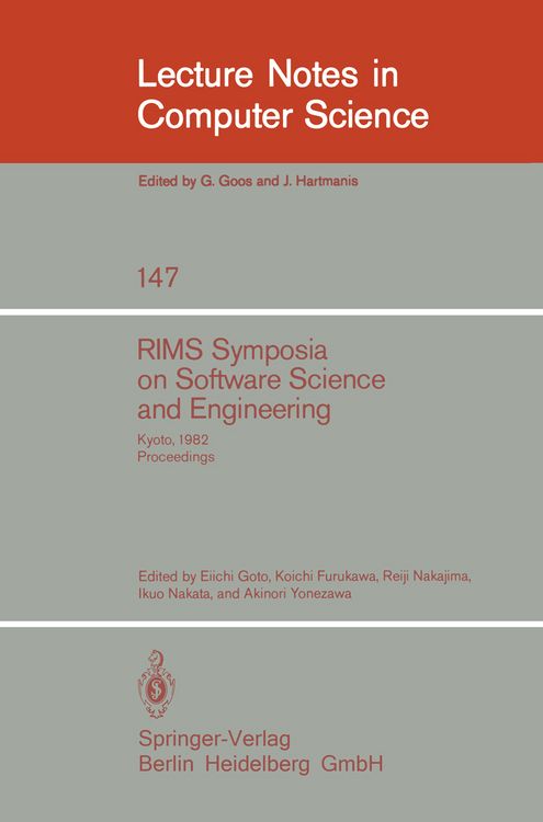 Produktbild: RIMS Symposium on Software Science and Engineering