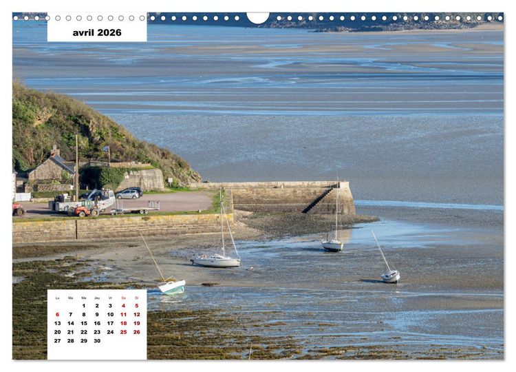 Produktbild: La Bretagne. La c&ocirc;te d'Emeraude et la c&ocirc;te de Penthi&egrave;vre (Calendrier mural 2026 DIN A3 vertical), CALVENDO calendrier mensuel