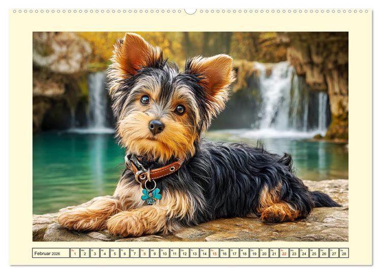 Produktbild: Yorkshire Terrier. Entz&uuml;ckende Minis mit Charme und Witz (hochwertiger Premium Wandkalender 2026 DIN A2 quer), Kunstdruck in Hochglanz