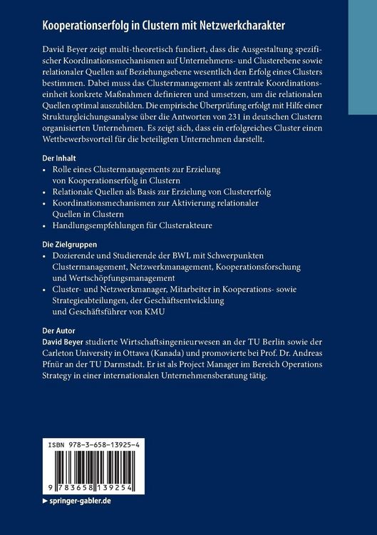 Produktbild: Kooperationserfolg in Clustern mit Netzwerkcharakter