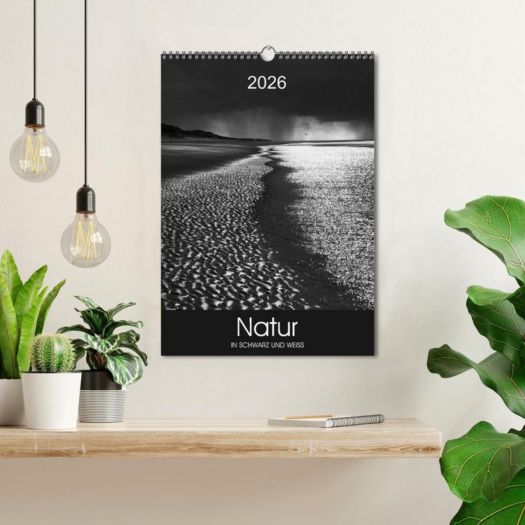 Produktbild: Natur in Schwarz und Wei&szlig; (Wandkalender 2026 DIN A3 hoch), CALVENDO Monatskalender