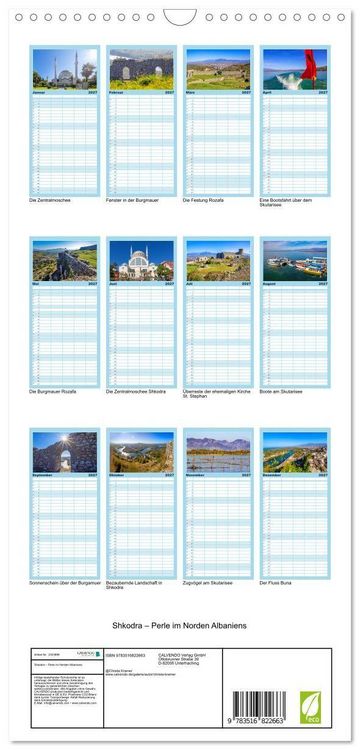 Produktbild: Familienplaner 2027 - Shkodra &ndash; Perle im Norden Albaniens mit 5 Spalten (Wandkalender, 21 x 45 cm) CALVENDO