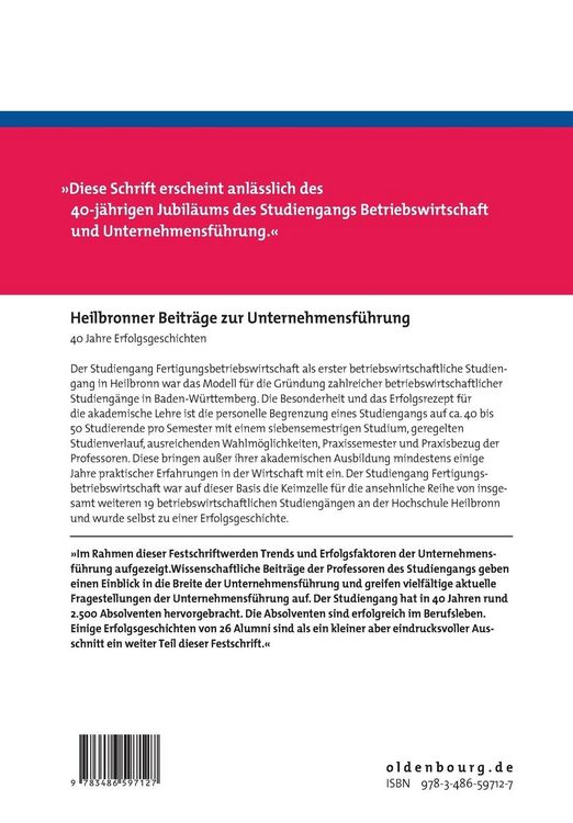 Produktbild: Heilbronner Beitr&auml;ge zur Unternehmensf&uuml;hrung