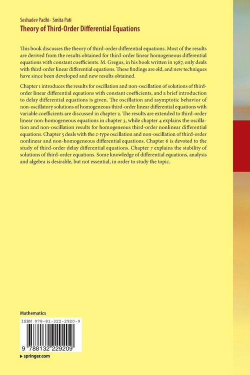 Produktbild: Theory of Third-Order Differential Equations