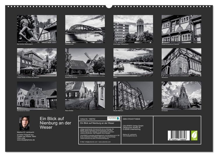 Produktbild: Ein Blick auf Nienburg an der Weser (hochwertiger Premium Wandkalender 2026 DIN A2 quer), Kunstdruck in Hochglanz