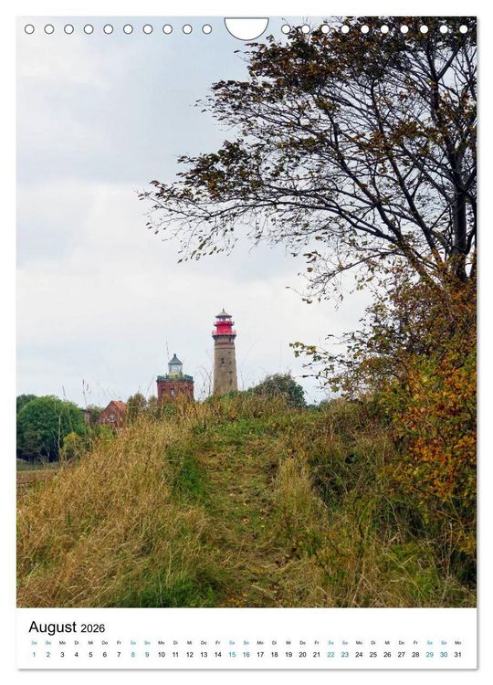 Produktbild: Insel R&uuml;gen - Kreide, Landschaft, Leuchtt&uuml;rme (Wandkalender 2026 DIN A4 hoch), CALVENDO Monatskalender