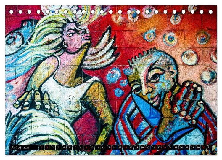 Produktbild: Street art D&uuml;sseldorf Michael Jaster (Tischkalender 2026 DIN A5 quer), CALVENDO Monatskalender