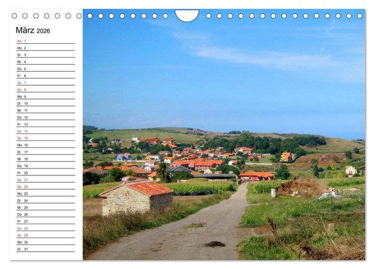 Produktbild: Camino del norte - K&uuml;stenweg (Wandkalender 2026 DIN A4 quer), CALVENDO Monatskalender