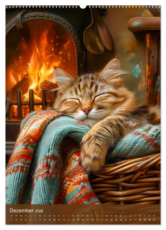 Produktbild: Kuschelkatzen - Fellnasen im Schlummerland (Wandkalender 2026 DIN A2 hoch), CALVENDO Monatskalender