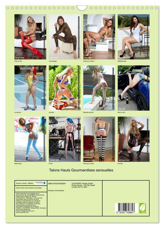 Produktbild: Talons Hauts Gourmandises sensuelles (Calendrier mural 2026 DIN A3 horizontal), CALVENDO calendrier mensuel