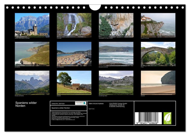 Produktbild: Spaniens wilder Norden (Wandkalender 2026 DIN A4 quer), CALVENDO Monatskalender