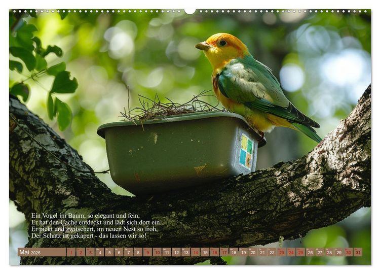 Produktbild: Geocaching Poesie (Wandkalender 2026 DIN A2 quer), CALVENDO Monatskalender