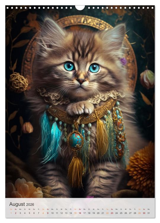 Produktbild: Boho Katzenbabys (Wandkalender 2026 DIN A3 hoch), CALVENDO Monatskalender