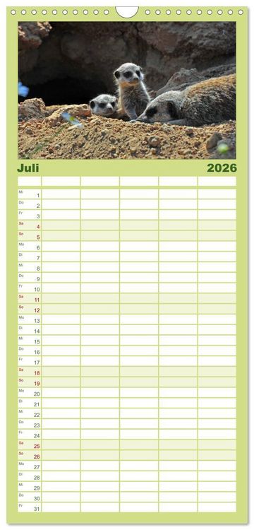 Produktbild: Familienplaner 2026 - Erdm&auml;nnchens Kinderstube mit 5 Spalten (Wandkalender, 21 x 45 cm) CALVENDO