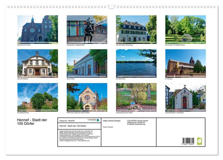 Produktbild: Hennef - Stadt der 100 D&ouml;rfer (Wandkalender 2026 DIN A2 quer), CALVENDO Monatskalender