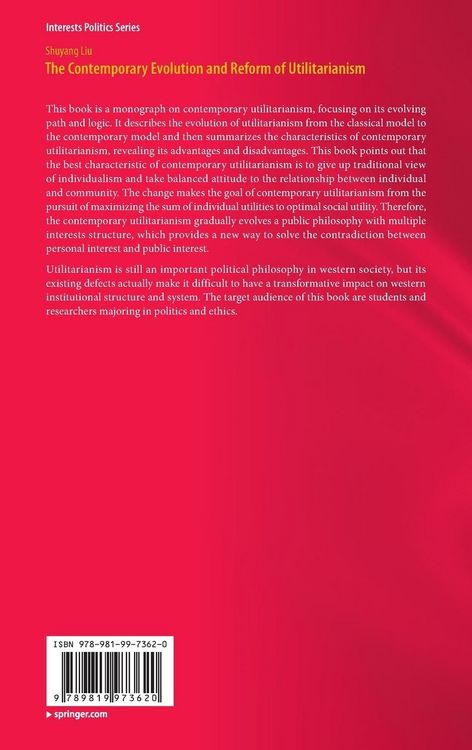Produktbild: The Contemporary Evolution and Reform of Utilitarianism