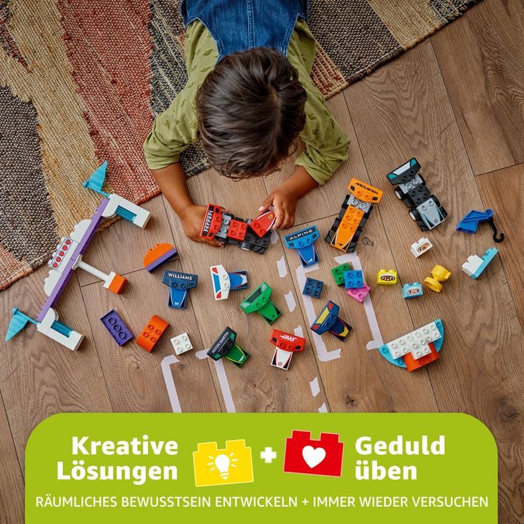 Produktbild: LEGO DUPLO Town F1 Team Rennautos mit Rennfahrern, Lernspielzeug 10445