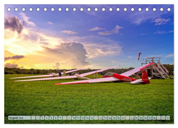 Produktbild: Segelflug, ein St&uuml;ck Freiheit (Tischkalender 2026 DIN A5 quer), CALVENDO Monatskalender