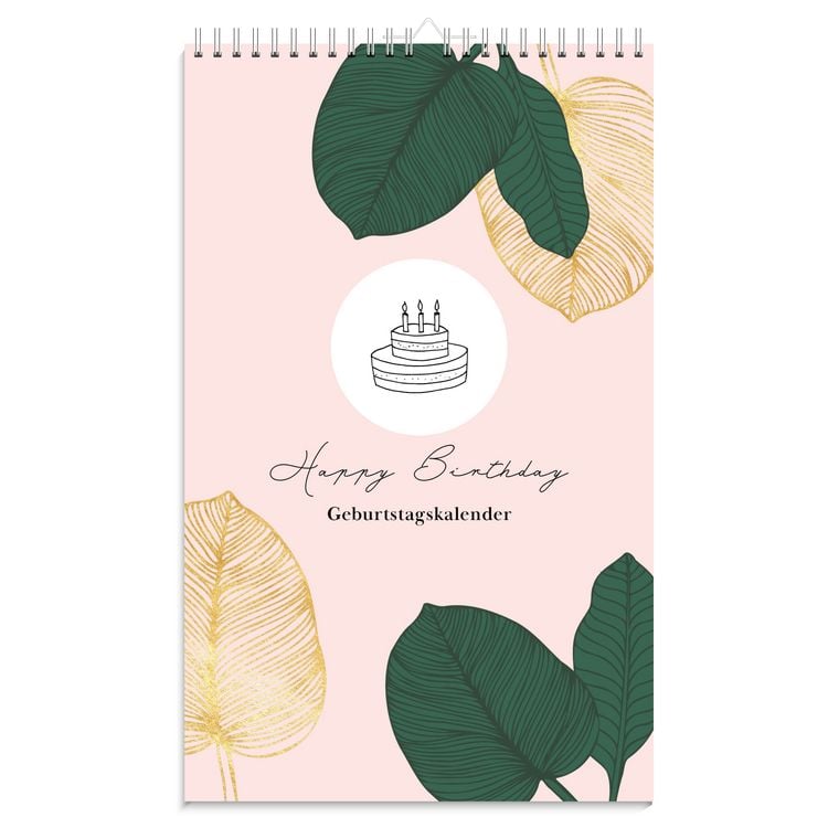 Produktbild: Geburtstagskalender immerw&auml;hrend | Jahresunabh&auml;ngiger Kalender f&uuml;r Geburtstage in rosa | Geburtstags&uuml;bersicht zum Aufh&auml;ngen mit Spiralbindung f&uuml;r die Familie und f&uuml;rs B&uuml;ro