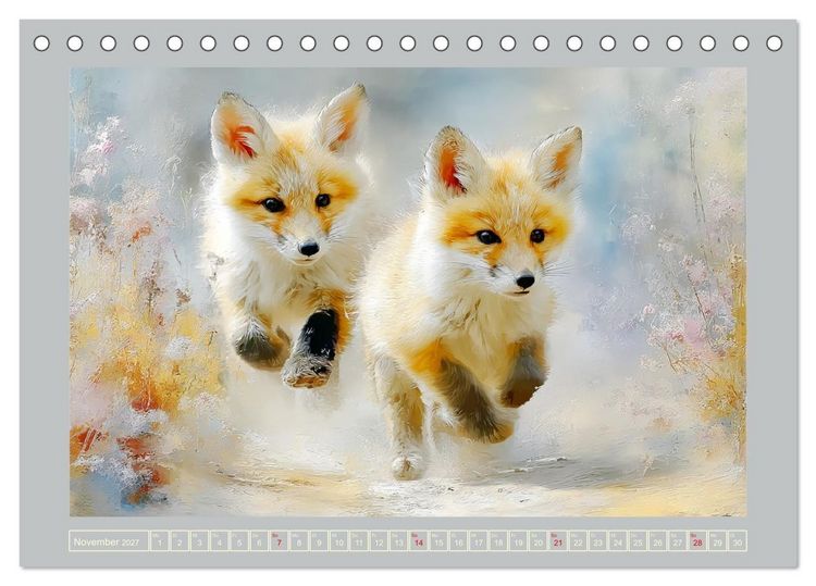 Produktbild: F&uuml;chse. Flauschiges Leuchten im Wald (Tischkalender 2027 DIN A5 quer), CALVENDO Monatskalender