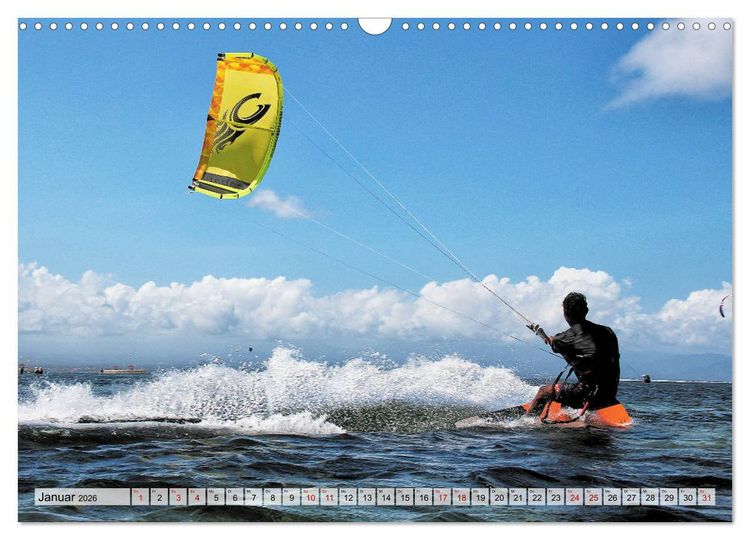 Produktbild: Kitesurfen - Action pur (Wandkalender 2026 DIN A3 quer), CALVENDO Monatskalender