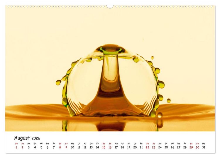 Produktbild: Wassertropfen - Kunstwerke der Natur (hochwertiger Premium Wandkalender 2026 DIN A2 quer), Kunstdruck in Hochglanz