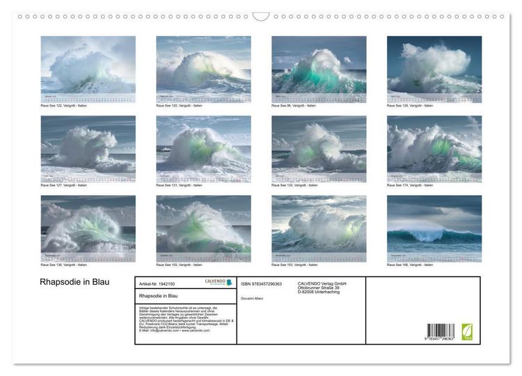 Produktbild: Rhapsodie in Blau (Wandkalender 2026 DIN A2 quer), CALVENDO Monatskalender