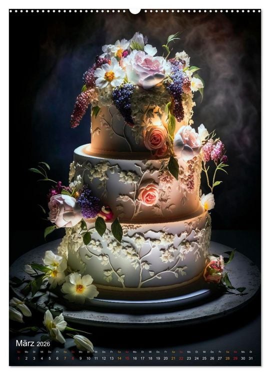Produktbild: Zur Hochzeit eine Torte (hochwertiger Premium Wandkalender 2026 DIN A2 hoch), Kunstdruck in Hochglanz