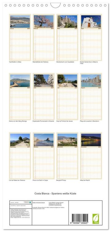 Produktbild: Familienplaner 2027 - Costa Blanca - Spaniens wei&szlig;e K&uuml;ste mit 5 Spalten (Wandkalender, 21 x 45 cm) CALVENDO
