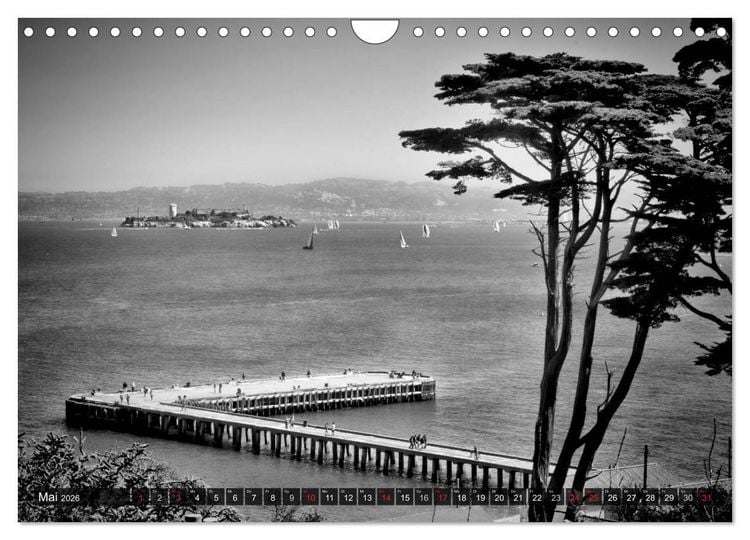 Produktbild: SAN FRANCISCO Monochrome Ansichten (Wandkalender 2026 DIN A4 quer), CALVENDO Monatskalender
