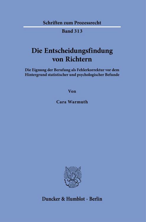Produktbild: Die Entscheidungsfindung von Richtern