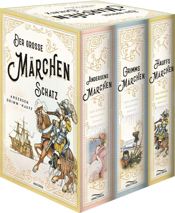 Produktbild: Der gro&szlig;e M&auml;rchenschatz (Andersens M&auml;rchen - Grimms M&auml;rchen - Hauffs M&auml;rchen) (3 B&auml;nde im Schuber)