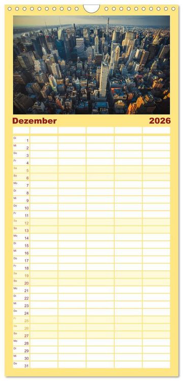 Produktbild: Familienplaner 2026 - Stadtansichten New York mit 5 Spalten (Wandkalender, 21 x 45 cm) CALVENDO