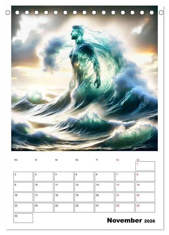 Produktbild: Wellen Illusionen (Tischkalender 2026 DIN A5 hoch), CALVENDO Monatskalender