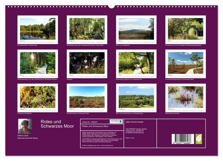 Produktbild: Rotes und Schwarzes Moor (hochwertiger Premium Wandkalender 2026 DIN A2 quer), Kunstdruck in Hochglanz