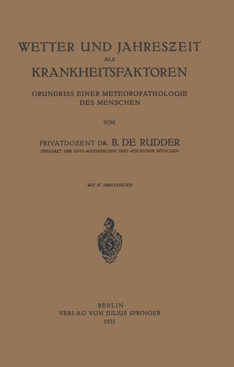 Produktbild: Wetter und Jahreszeit als Krankheitsfaktoren