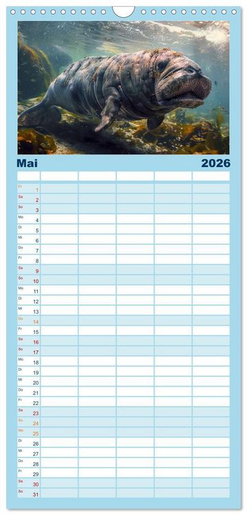 Produktbild: Familienplaner 2026 - Reise in die Urzeit mit 5 Spalten (Wandkalender, 21 x 45 cm) CALVENDO