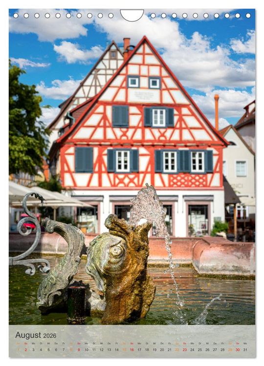 Produktbild: Stadtbummel in Ladenburg - Die R&ouml;mer- und Fachwerk-Stadt (Wandkalender 2026 DIN A4 hoch), CALVENDO Monatskalender