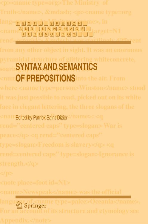 Produktbild: Syntax and Semantics of Prepositions
