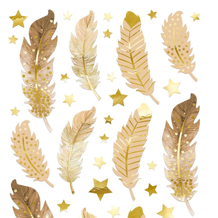 Produktbild: URSUS Geschenkboxen-Set "Federn", creme/gold