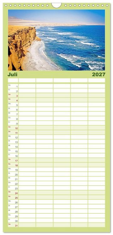 Produktbild: Familienplaner 2027 - Peru: Natur mit Geschichte mit 5 Spalten (Wandkalender, 21 x 45 cm) CALVENDO
