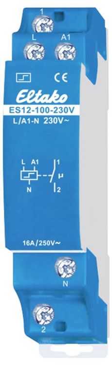 Produktbild: Eltako Stromsto&szlig;-Schalter Hutschiene ES12-100-230V 1 Schlie&szlig;er 16A 1St.