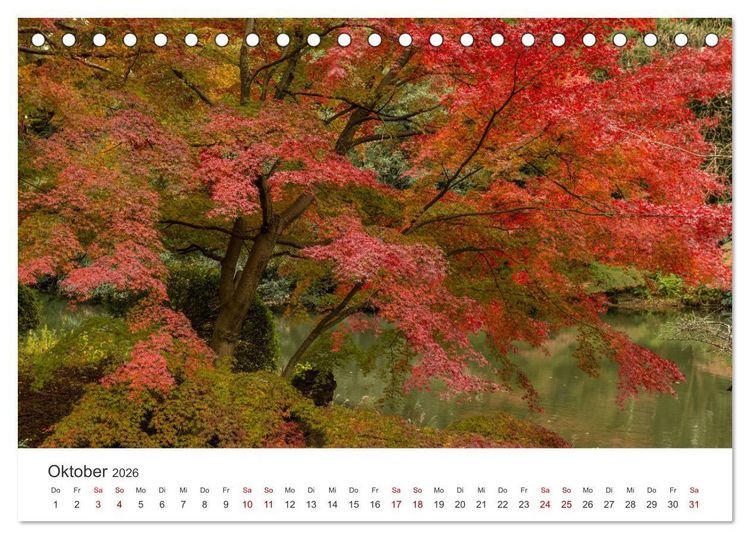 Produktbild: Japanischer Herbst und Laub (Tischkalender 2026 DIN A5 quer), CALVENDO Monatskalender