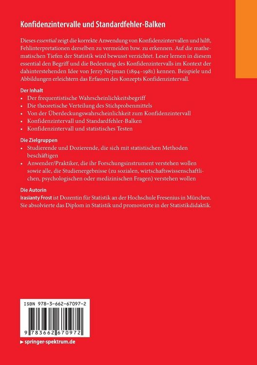 Produktbild: Konfidenzintervalle und Standardfehler-Balken