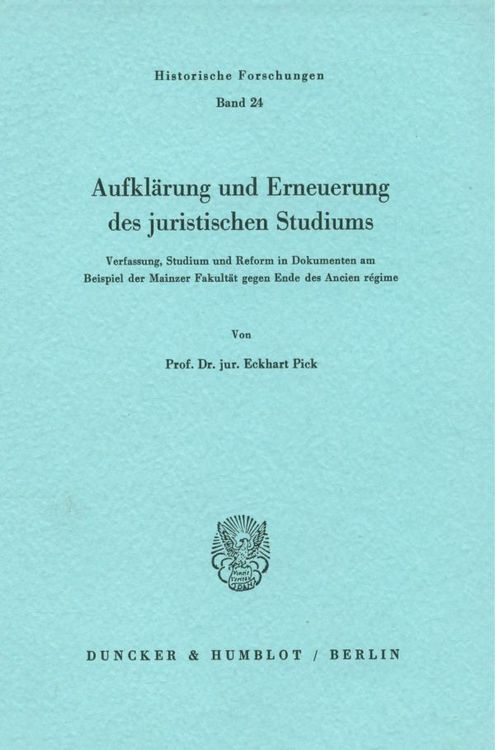Produktbild: Aufkl&auml;rung und Erneuerung des juristischen Studiums.