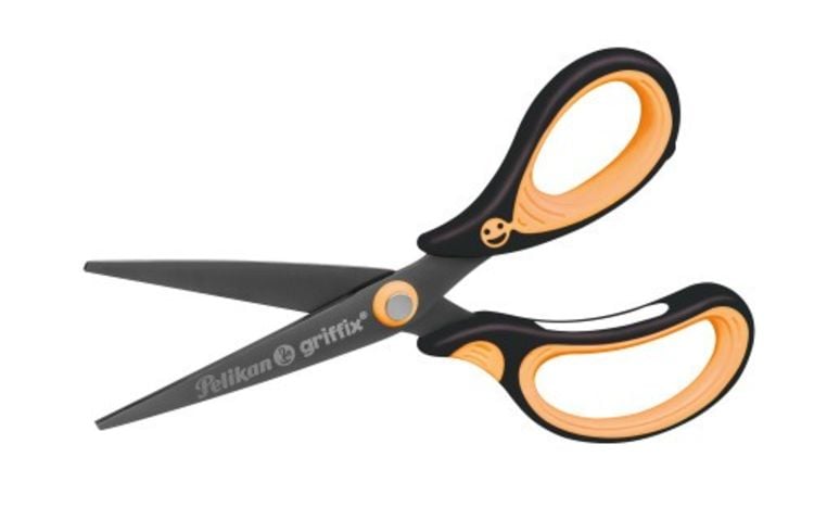 Pelikan Schere griffix® Schulschere spitz für Rechtshänder, NeonBlack