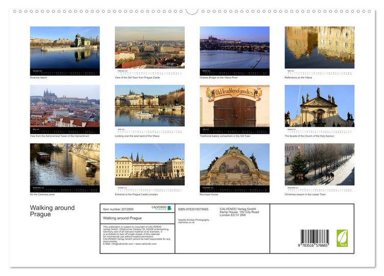 Produktbild: Walking around Prague (High Quality Premium Wall Calendar 2026 DIN A2 landscape),CALVENDO 12 Month Wall Calendar