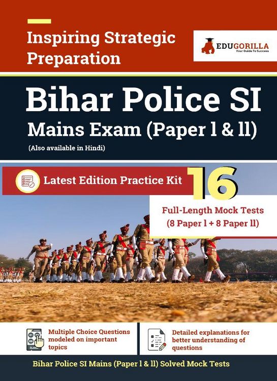 Produktbild: Bihar Police Sub Inspector (BPSI) Exam 2021 (Paper I & II) | 16 Full-length Mock Tests (Solved) | Latest Pattern Kit By EduGorilla