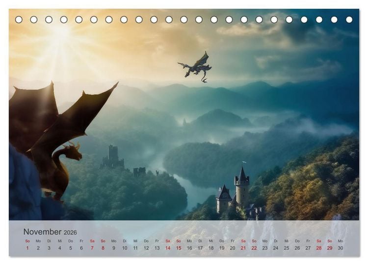 Produktbild: Im Land der sch&ouml;nen Drachen (Tischkalender 2026 DIN A5 quer), CALVENDO Monatskalender